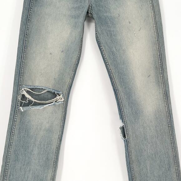 RE/DONE Grunge Destroyed Straight Jeans Women’s Size 23 Dirty Destroy Distressed - Picture 3 of 7